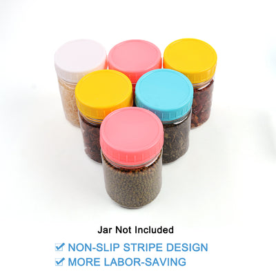 Harfington 18 Pcs Colored Plastic Mason Jar Lids for Wide Mouth Mason Canning Jars Cup