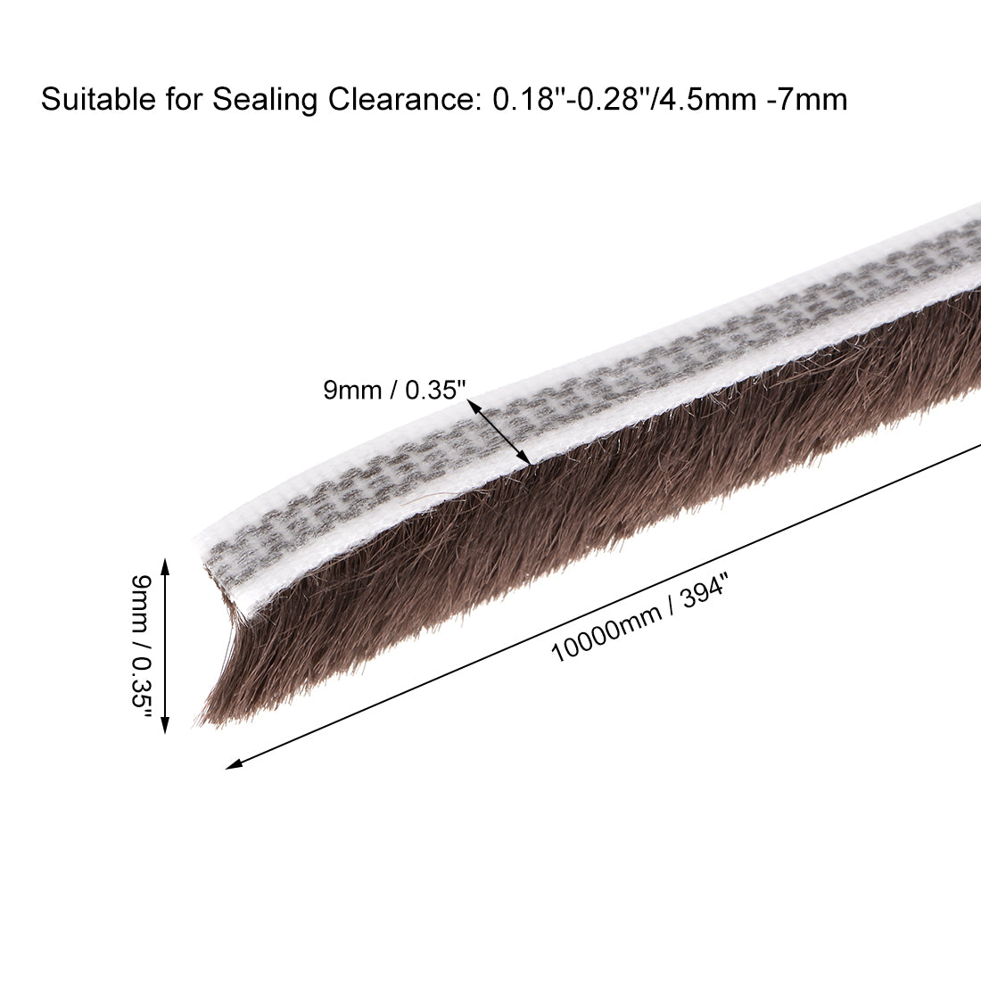 Harfington Bürste zum Abisolieren von Dichtungen, selbstklebende Filz-Türdichtungsstreifen-Stapel-Dichtungsstreifen-Türfegerbürste