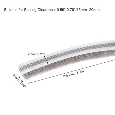 Harfington Bürste zum Abisolieren von Dichtungen, selbstklebende Filz-Türdichtungsstreifen-Stapel-Dichtungsstreifen-Türfegerbürste