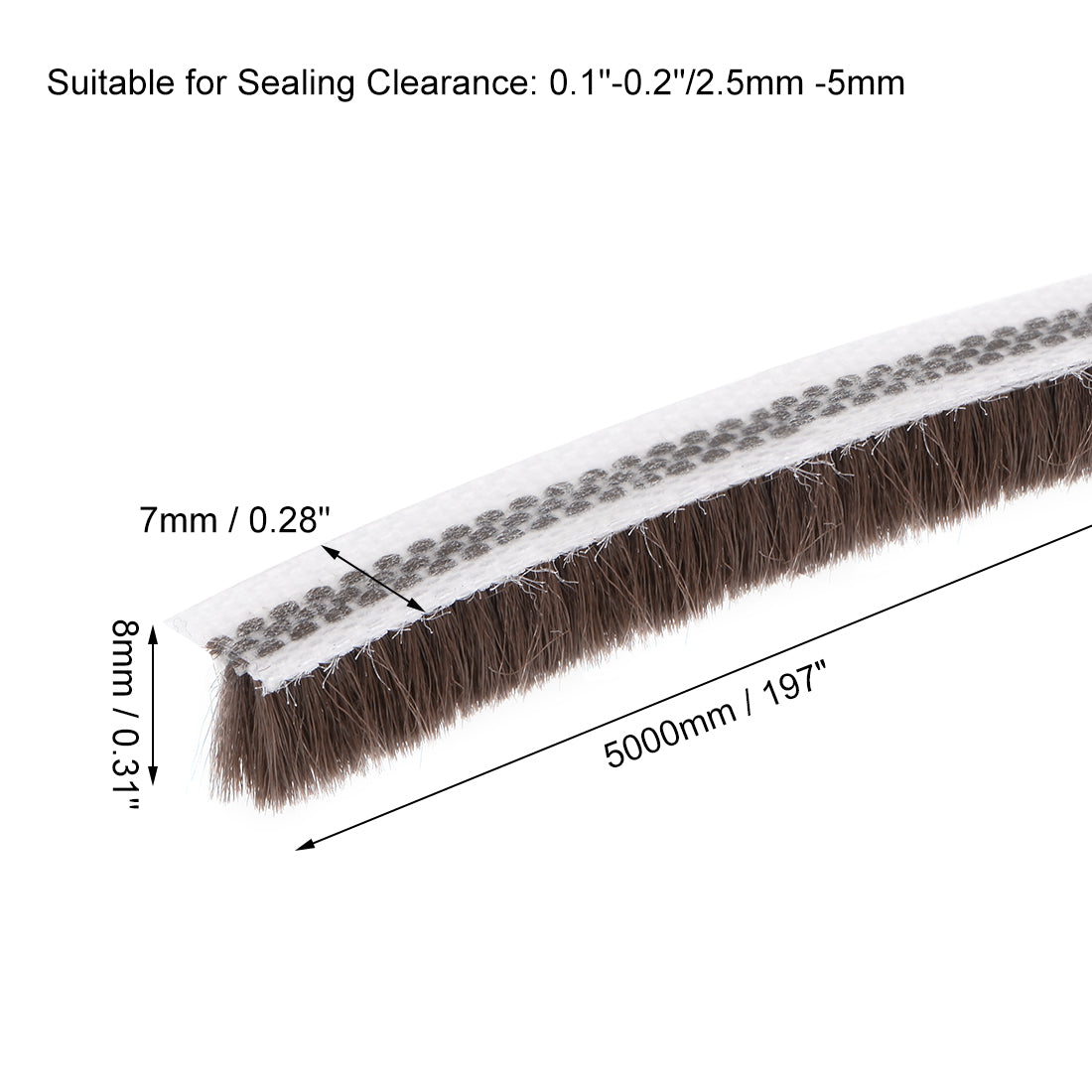 Harfington Brush Weather Stripping, Adhesive Felt Door Seal Strip Pile Weatherstrip Door Sweep Brush for Door Window