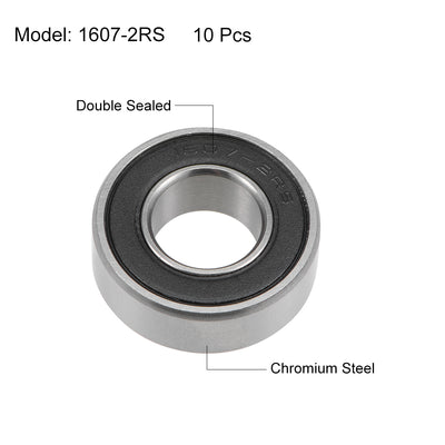 Harfington Uxcell Deep Groove Ball Bearings Inches Double Sealed Chrome Steel ABEC1 Z2