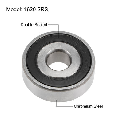 Harfington Uxcell Deep Groove Ball Bearings Inch Double Sealed Chrome Steel ABEC1 Z2