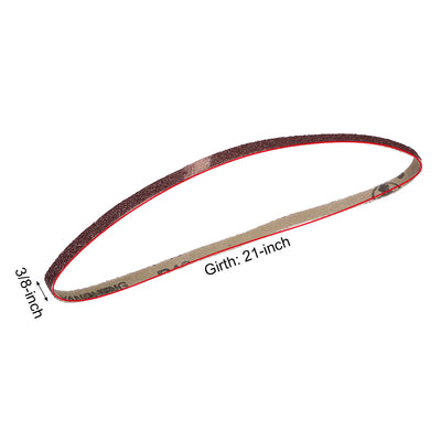 Harfington 3/8-inch x 21-inch(9mm x 540mm) Sanding Belt 40 Grit Aluminum Oxide 12pcs