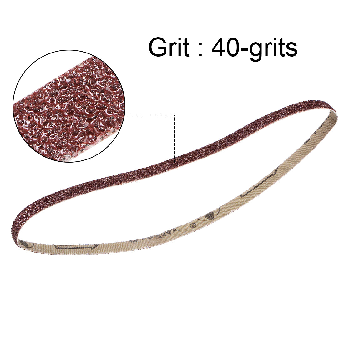 Harfington 3/8-inch x 21-inch(9mm x 540mm) Sanding Belt 40 Grit Aluminum Oxide 12pcs