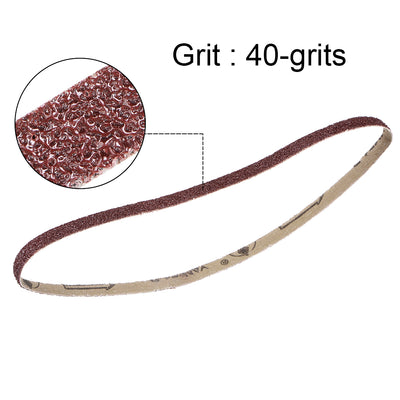 Harfington 3/8-inch x 21-inch(9mm x 540mm) Sanding Belt 40 Grit Aluminum Oxide 12pcs
