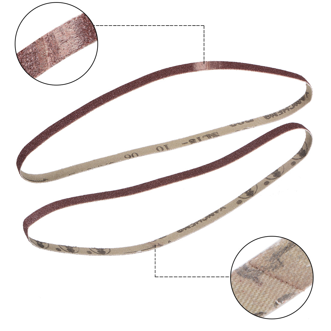 Harfington 3/8-inch x 21-inch(9mm x 540mm) Sanding Belt 80 Grit Aluminum Oxide 12pcs