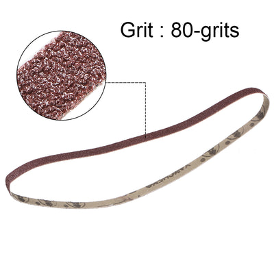 Harfington 3/8-inch x 21-inch(9mm x 540mm) Sanding Belt 80 Grit Aluminum Oxide 12pcs