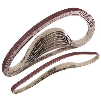 Harfington 3/8-inch x 21-inch(9mm x 540mm) Sanding Belt 80 Grit Aluminum Oxide 12pcs