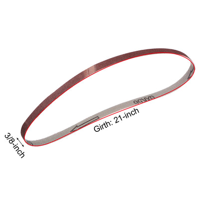 Harfington 3/8-inch x 21-inch(9mm x 533mm) Sanding Belt 120 Grit Aluminum Oxide 12pcs