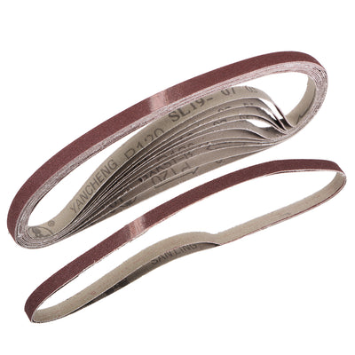 Harfington 3/8-inch x 21-inch(9mm x 533mm) Sanding Belt 120 Grit Aluminum Oxide 12pcs