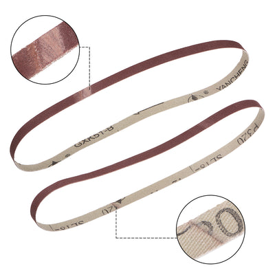 Harfington 3/8-inch x 21-inch(9mm x 533mm) Sanding Belt 320 Grit Aluminum Oxide 12pcs