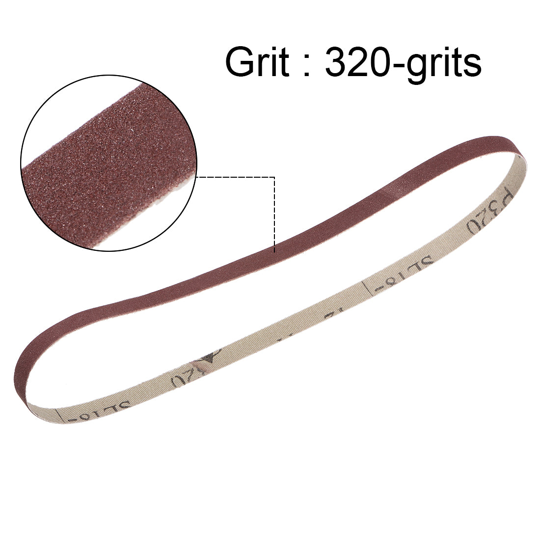 Harfington 3/8-inch x 21-inch(9mm x 533mm) Sanding Belt 320 Grit Aluminum Oxide 12pcs