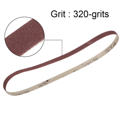 Harfington 3/8-inch x 21-inch(9mm x 533mm) Sanding Belt 320 Grit Aluminum Oxide 12pcs