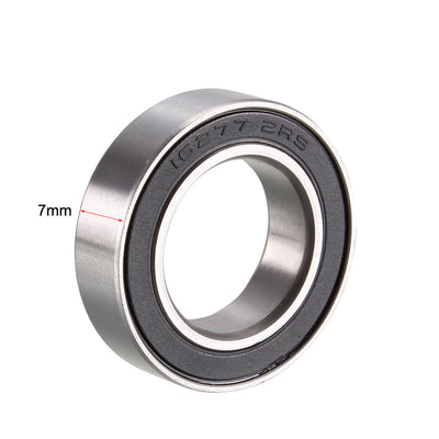 Harfington 16277-2RS Deep Groove Ball Bearings Z2 16x27x7mm Double Sealed Chrome Steel 2pcs