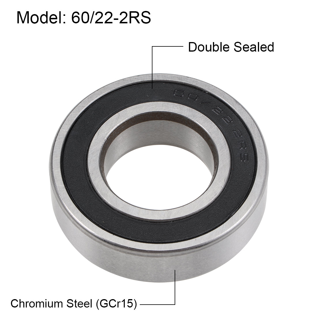 Harfington 60/22-2RS Deep Groove Ball Bearing Z2 22x44x12mm Double Sealed Chrome Steel