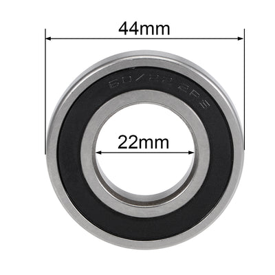 Harfington 60/22-2RS Deep Groove Ball Bearing Z2 22x44x12mm Double Sealed Chrome Steel 2pcs