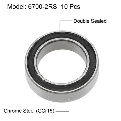 Harfington Deep Groove Ball Bearings Thin Section Double Sealed Chrome Steel ABEC1
