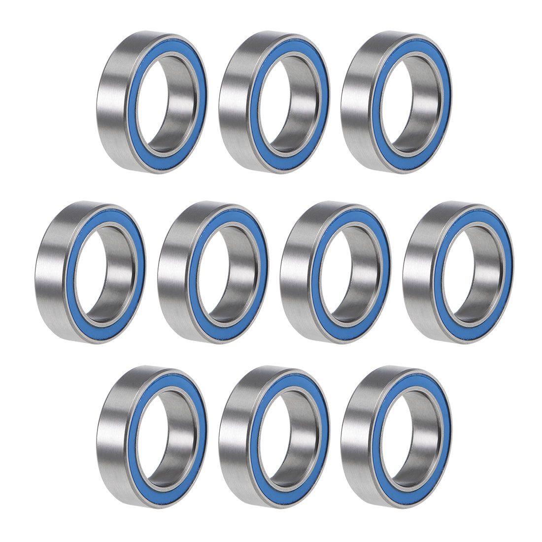 Harfington 6700-2RS Ball Bearings Z2 10x15x4mm Double Sealed Chrome Steel Blue Cover 10pcs