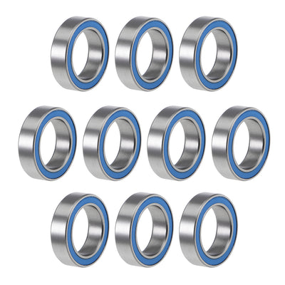 Harfington 6700-2RS Ball Bearings Z2 10x15x4mm Double Sealed Chrome Steel Blue Cover 10pcs