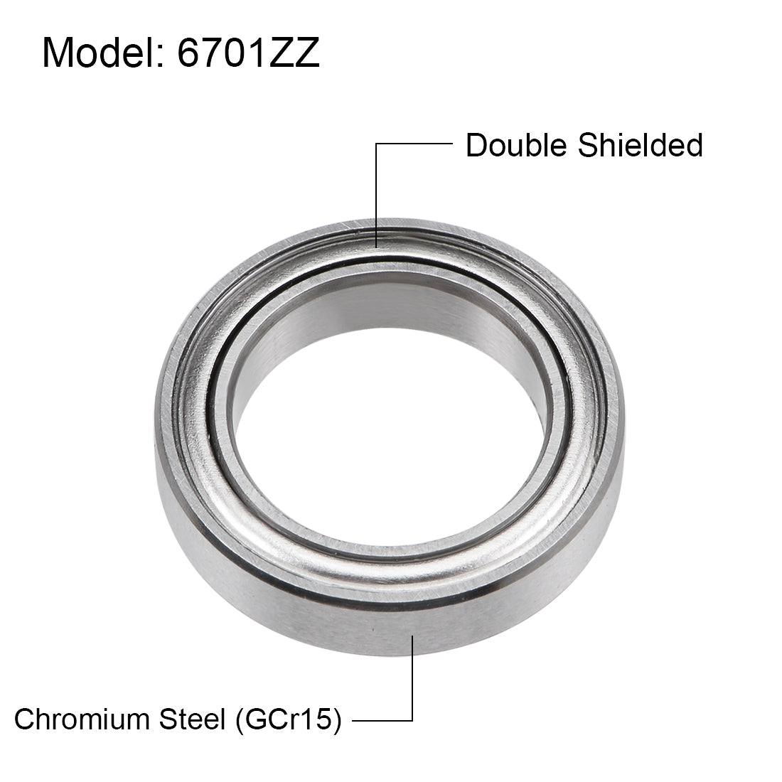 Harfington 6701ZZ Deep Groove Ball Bearings Z2 12x18x4mm Double Shielded Chrome Steel 10pcs
