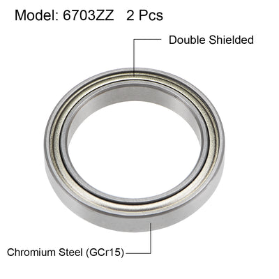 Harfington Deep Groove Ball Bearings Thin Section Double Shield Chrome Steel ABEC1