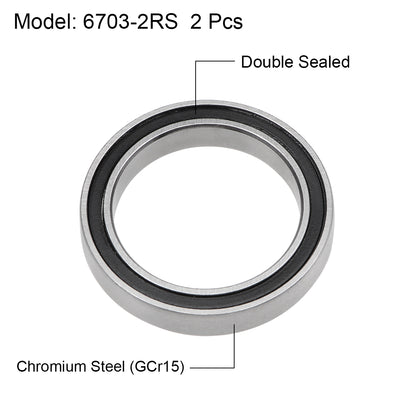 Harfington Deep Groove Ball Bearings Thin Section Double Sealed Chrome Steel Z2