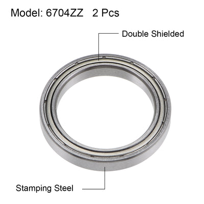 Harfington Deep Groove Ball Bearings Thin Section Double Shield Chrome Steel ABEC1
