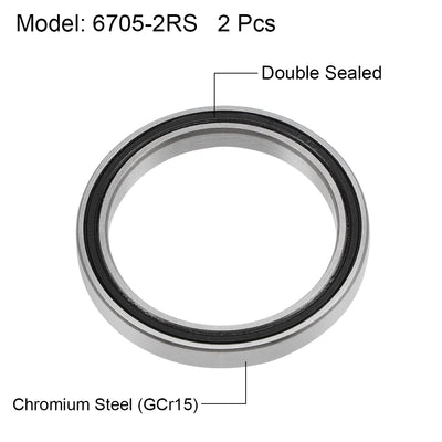 Harfington Deep Groove Ball Bearings Thin Section Double Sealed Chrome Steel Z2