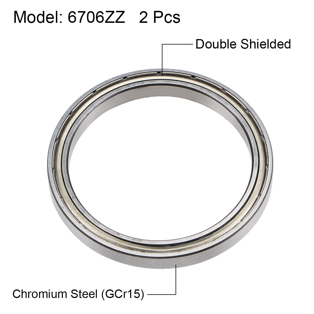 Harfington Deep Groove Ball Bearings Thin Section Double Shield Chrome Steel ABEC1