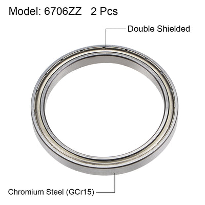 Harfington Deep Groove Ball Bearings Thin Section Double Shield Chrome Steel ABEC1