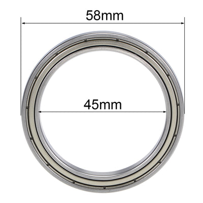 Harfington Deep Groove Ball Bearings Thin Section Double Shield Chrome Steel ABEC1