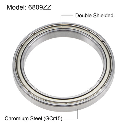 Harfington Uxcell Deep Groove Ball Bearings Thin Section Double Shielded Chrome Steel
