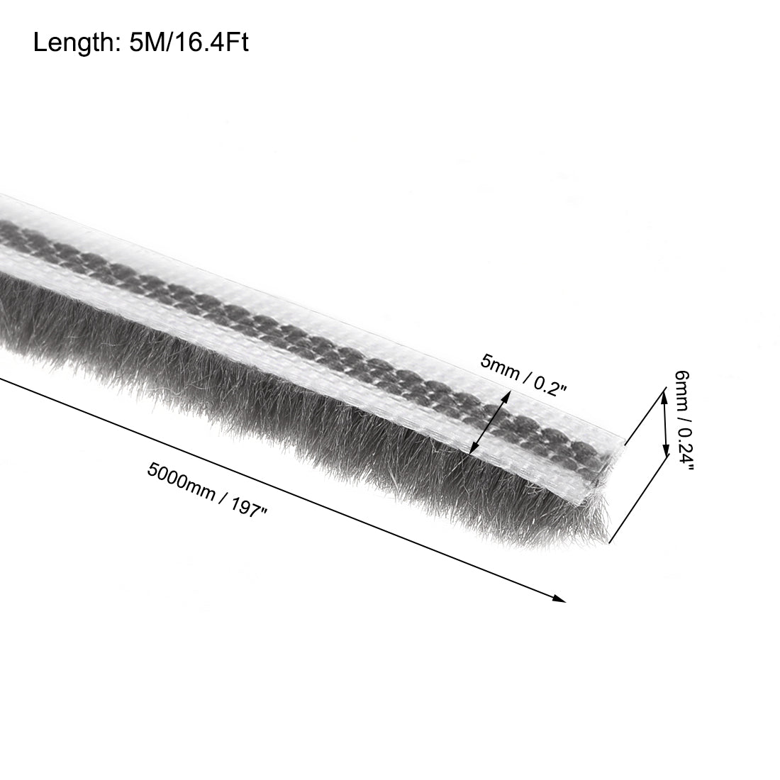 Harfington Bürste zum Abisolieren von Dichtungen, Dichtungsstreifen für Kartenschlitze, Flor, Dichtungsstreifen, Türkehrbürste für Tür, Fenster, mit Silikonfolie