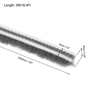 Harfington Bürste zum Abisolieren von Dichtungen, Dichtungsstreifen für Kartenschlitze, Flor, Dichtungsstreifen, Türkehrbürste für Tür, Fenster, mit Silikonfolie
