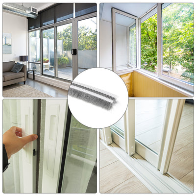 Harfington Bürste zum Abisolieren von Dichtungen, Dichtungsstreifen für Kartenschlitze, Flor, Dichtungsstreifen, Türkehrbürste für Tür, Fenster, mit Silikonfolie