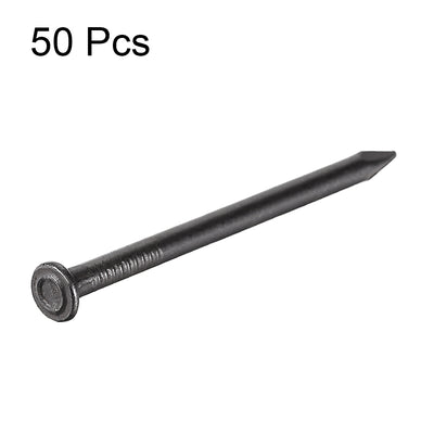 Harfington Hardware Nails Carbon Steel Point Tip Wall Cement Nail 50mm 2-inch Black 50pcs