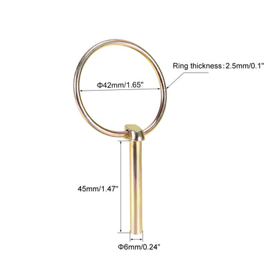 Harfington Linch Pin with Ring Assortment Kit for Boat Trailer Tractor 5Pcs