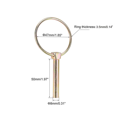 Harfington Linch Pin with Ring Assortment Kit for Boat Trailer Tractor 5Pcs
