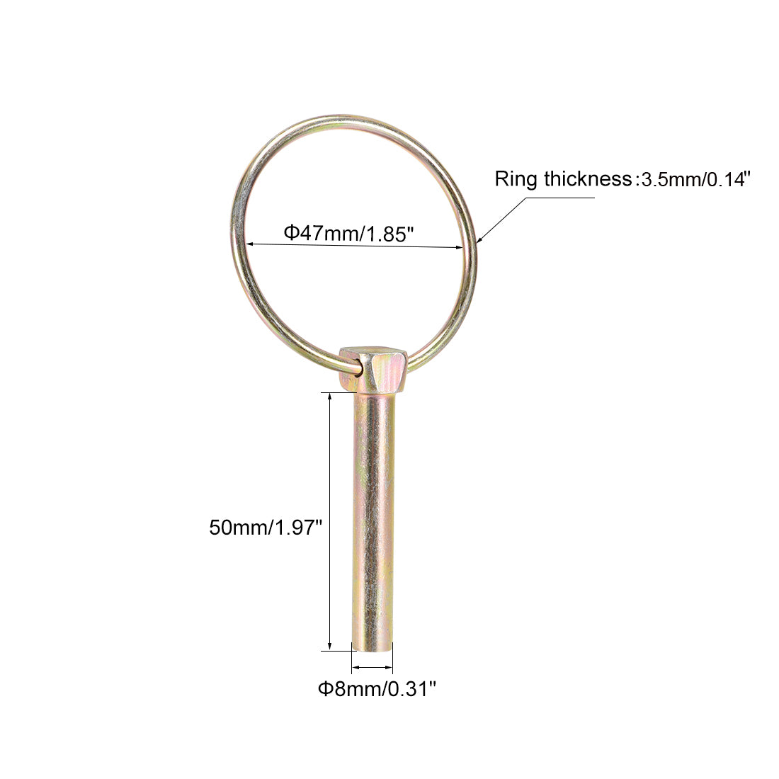 Harfington Linch Pin with Ring Assortment Kit for Boat Trailer Tractor 5Pcs