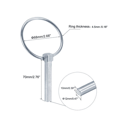 Harfington Linch Pin with Ring Assortment Kit for Boat Trailer Tractor 3Pcs