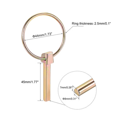 Harfington Linch Pin with Ring Assortment Kit for Boat Trailer Tractor 5Pcs
