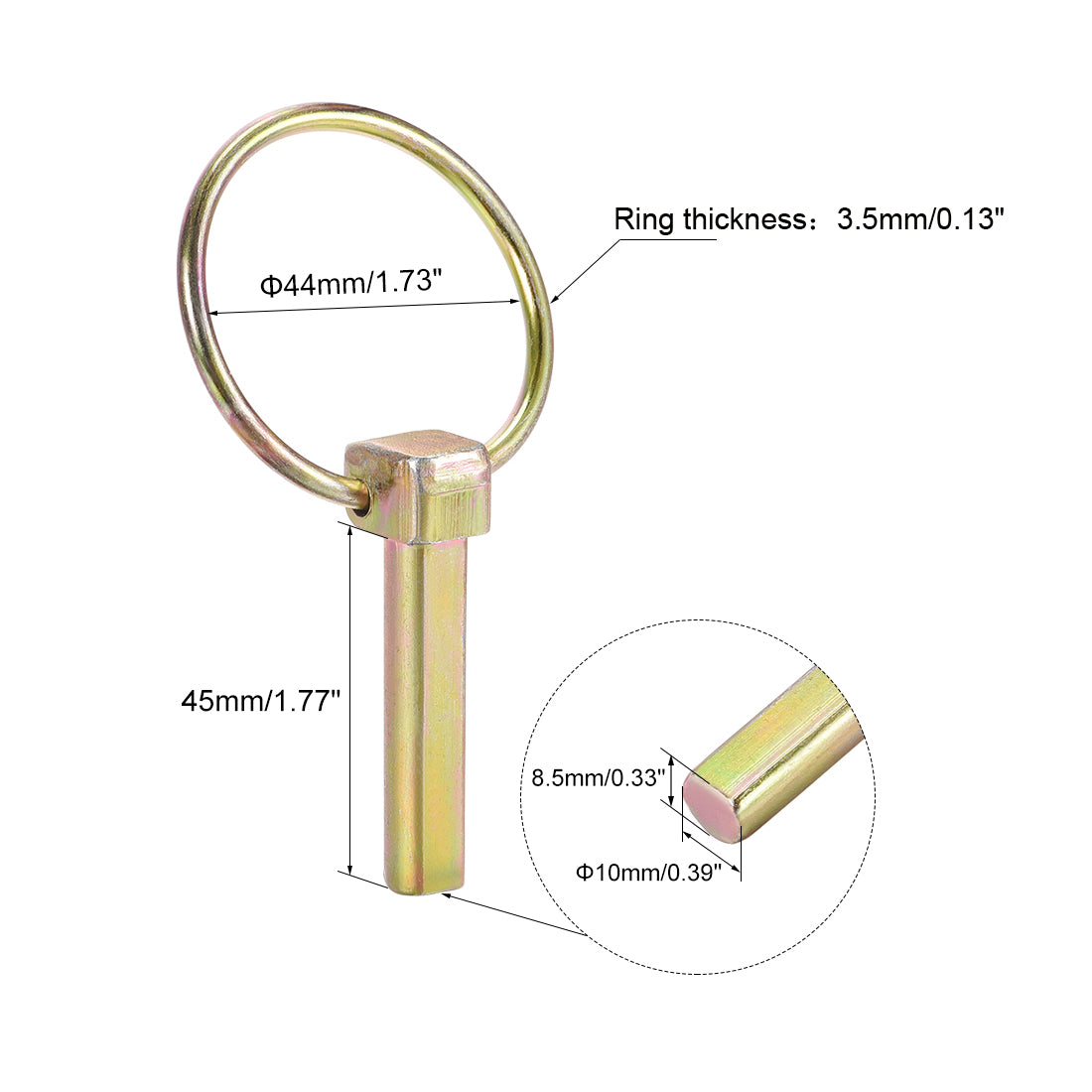 Harfington Linch Pin with Ring Assortment Kit for Boat Trailer Tractor 5Pcs