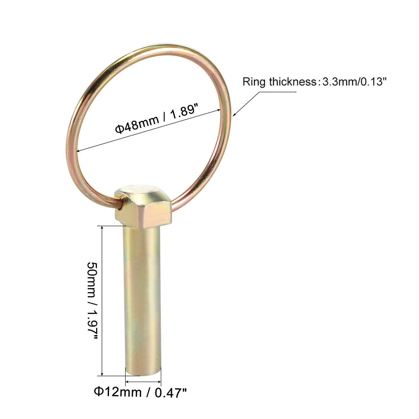 Harfington Linch Pin with Ring Assortment Kit for Boat Trailer Tractor 2Pcs