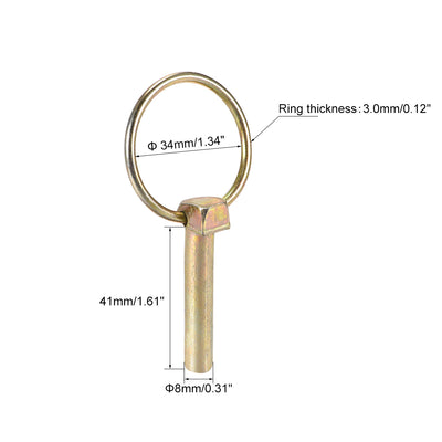 Harfington Linch Pin with Ring 8mmx41mm Assortment Kit for Boat Trailer Tractor Horsebox