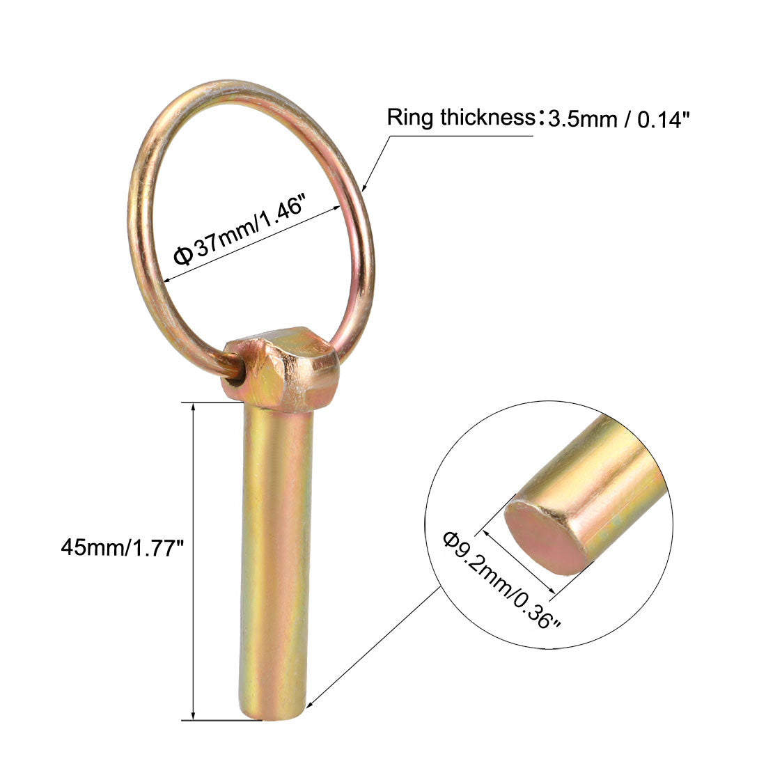 Harfington Linch Pin with Ring Assortment Kit for Boat Trailer Tractor 3Pcs