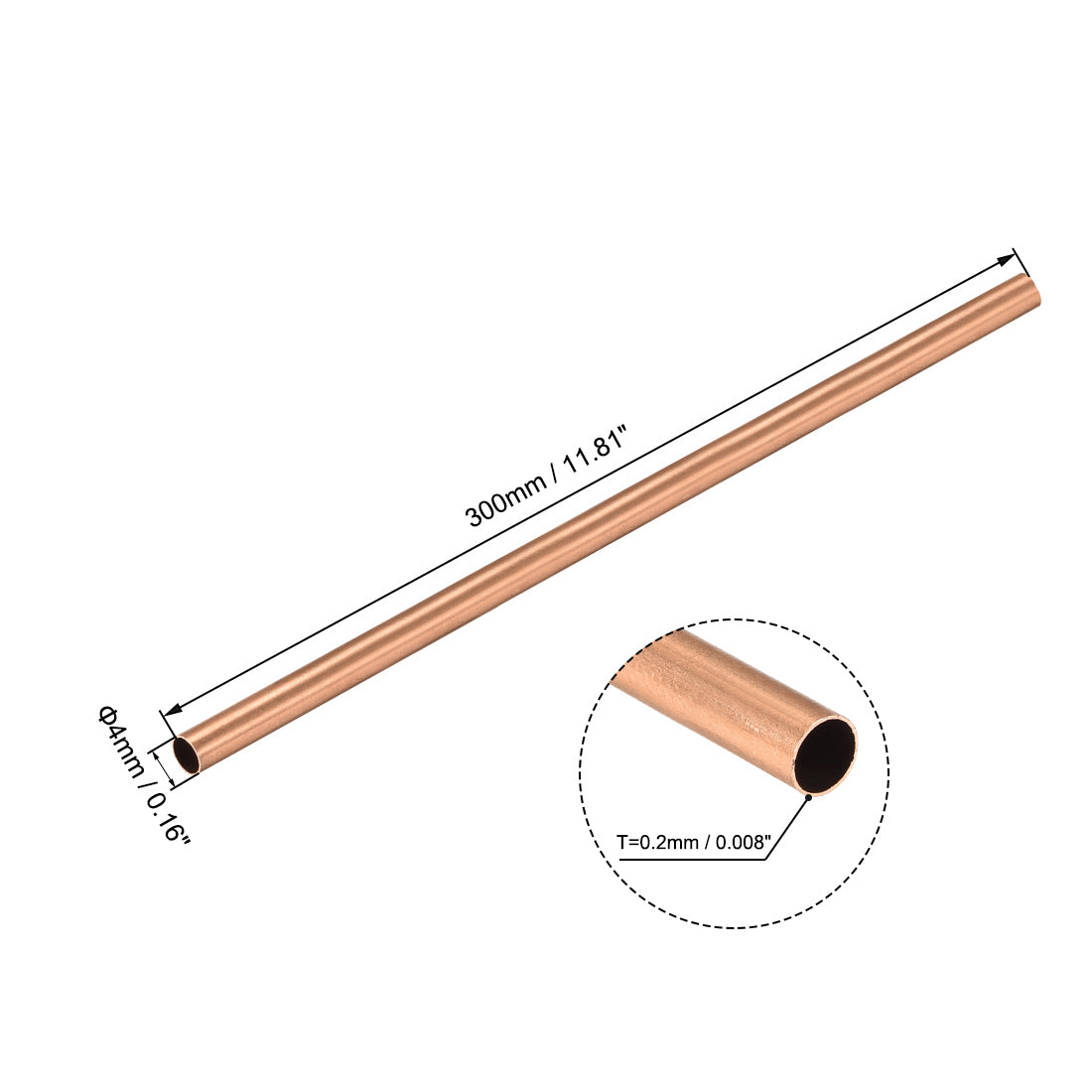 Harfington Copper Round Tube Seamless Pipe Tubing