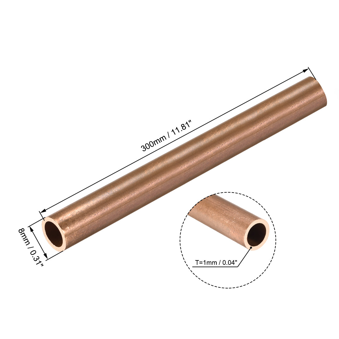 Harfington Copper Round Tube Seamless Pipe Tubing