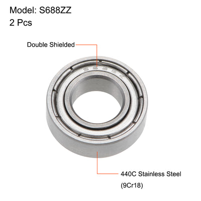Harfington Deep Groove Ball Bearings Thin Section Double Shield Stainless Steel