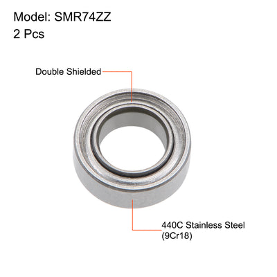 Harfington Miniature Deep Groove Ball Bearings Double Shielded Stainless Steel