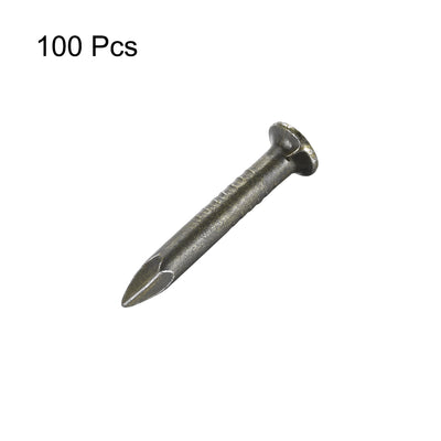 Harfington Hardware Nails Carbon Steel Point Tip Wall Cement Nail 20mm 0.8-inch Silver Tone 100pcs